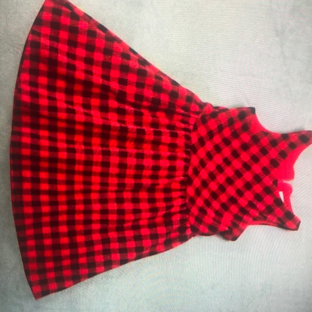 Rare edition Girls knit buffalo check Christmas dress